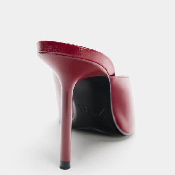 BNWT ZARA OPE N TOE SANDALS Burgundy Red 36 - Picture 6 of 6